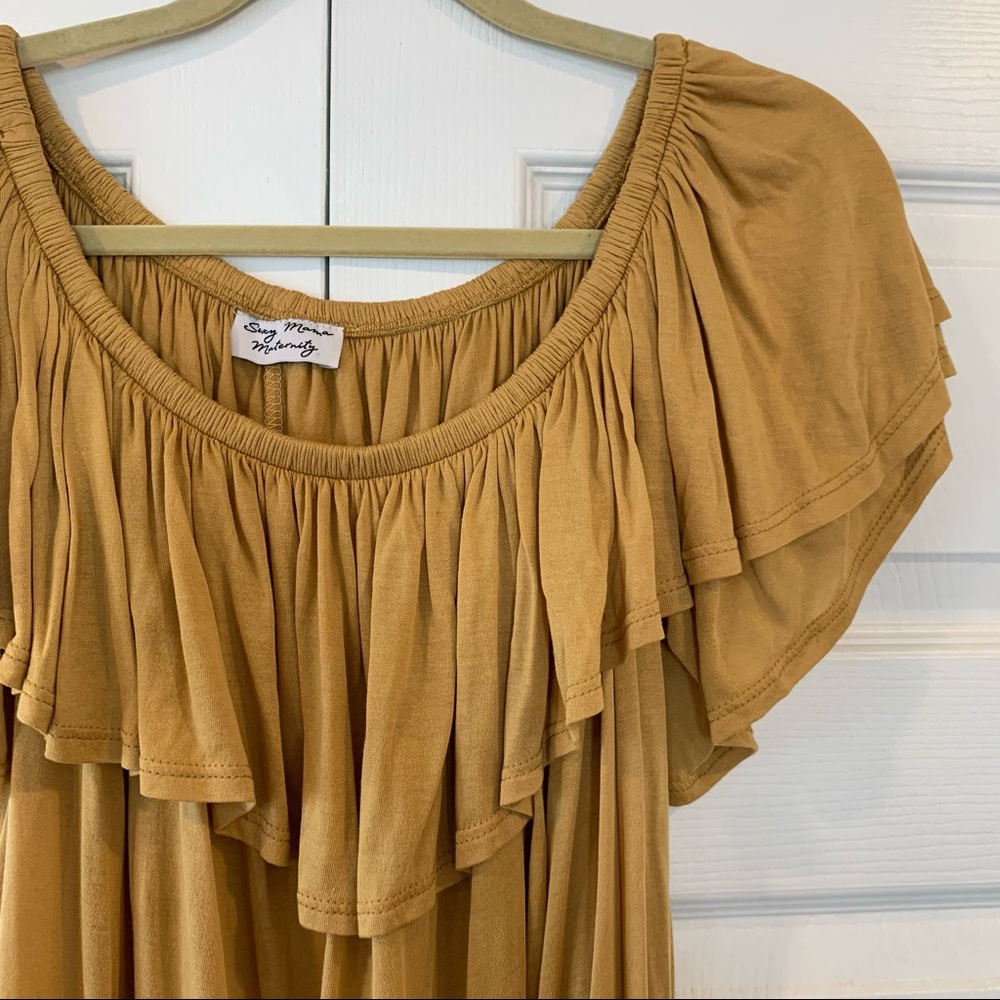 Maternity blouse off the shoulders